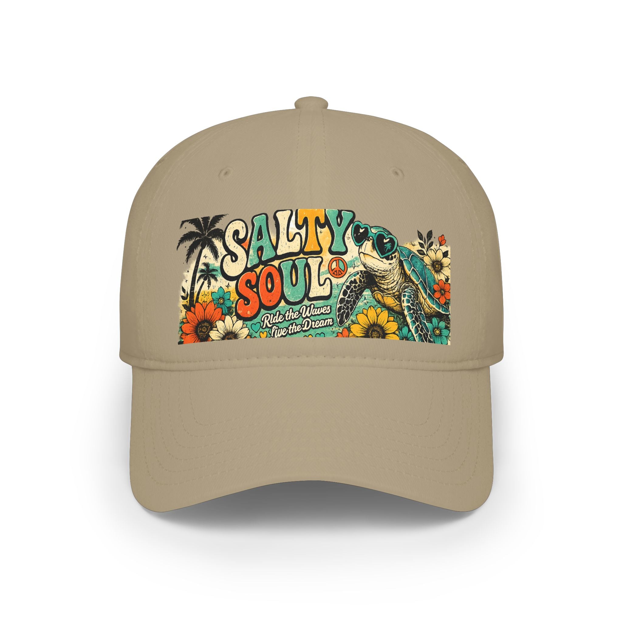 Salty Soul Turtle Baseball Cap – Retro Beach Vibe Sun Hat