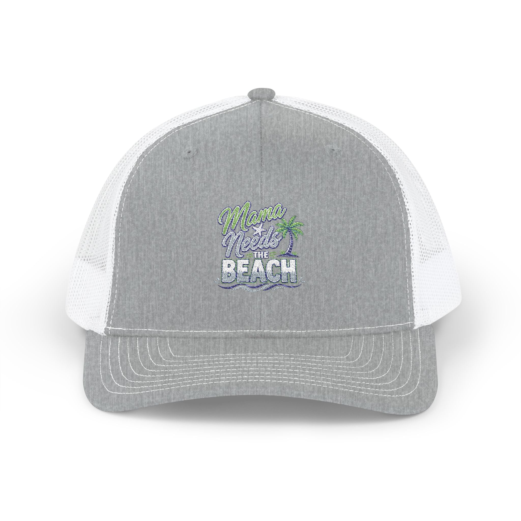 Beach Vibes Snapback Trucker Cap — "Mermaid Beach" Embroidered Palm Design
