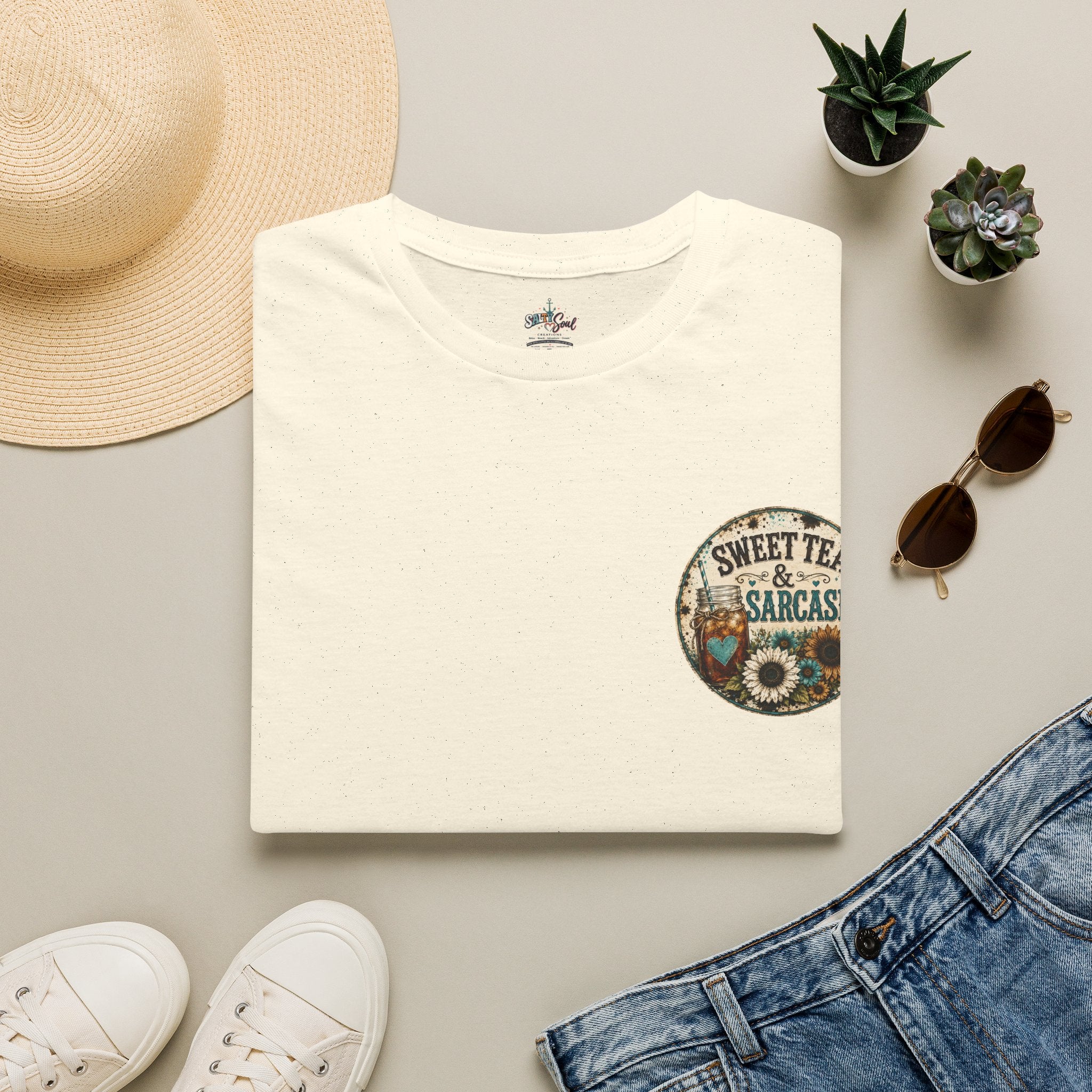 T-Shirt — Sweet Tea & Sarcasm Vintage Pocket Graphic