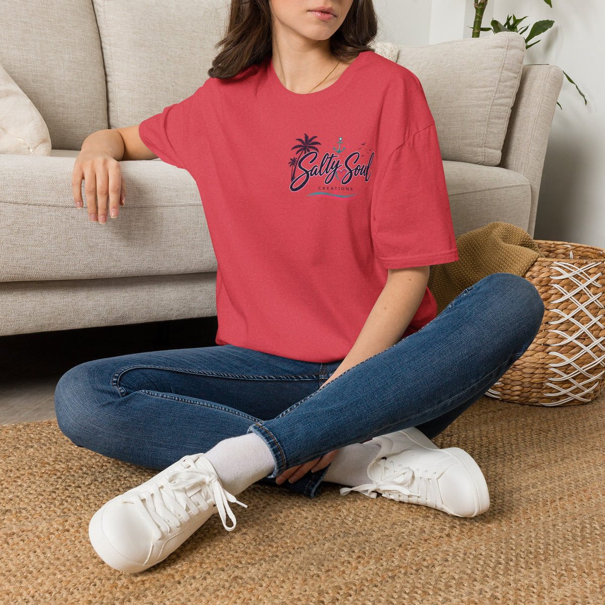 Salty Soul Beach T-Shirt — Palm Tree Coastal Graphic Tee