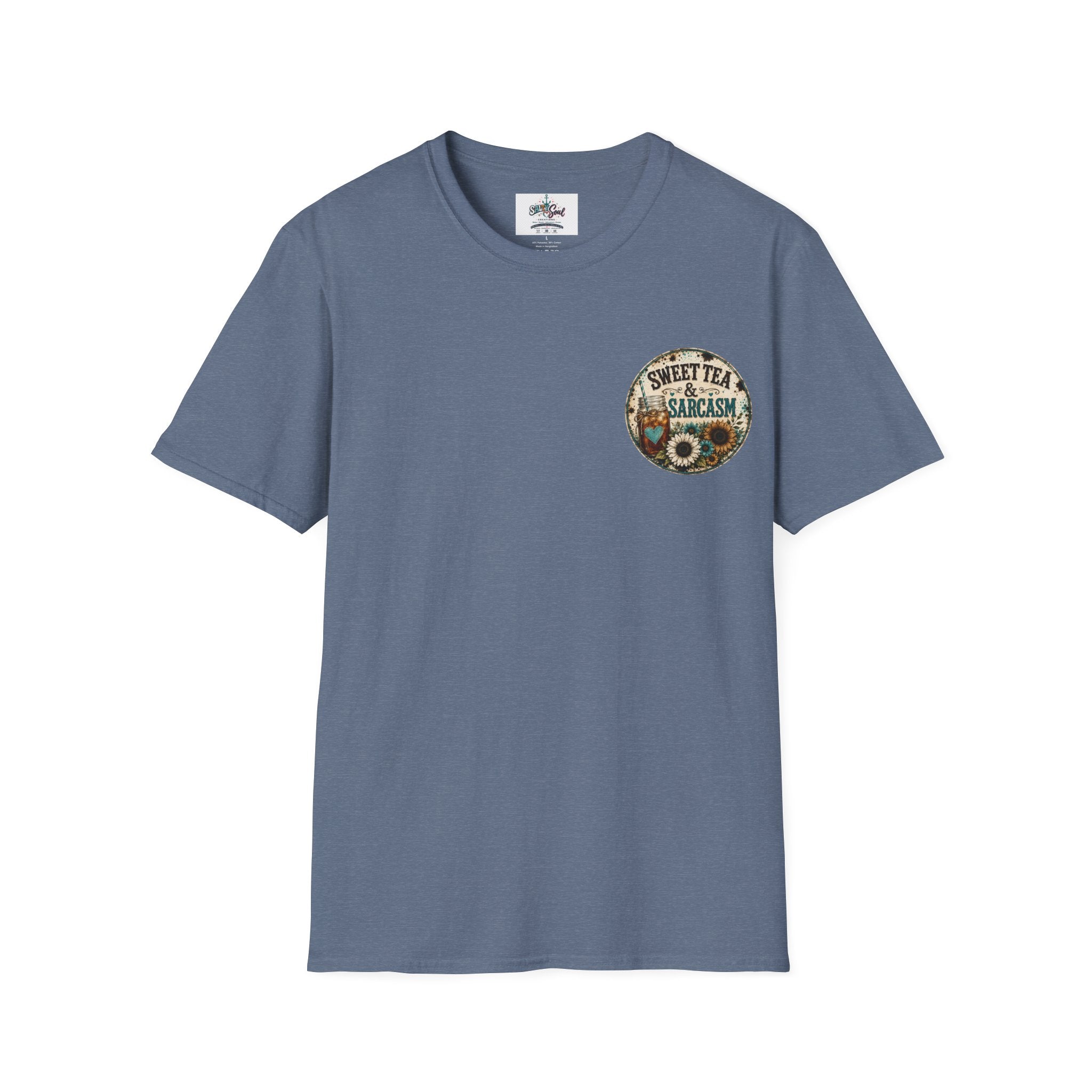 T-Shirt — “Sweet Tea & Sarcasm” Vintage Floral Pocket Graphic