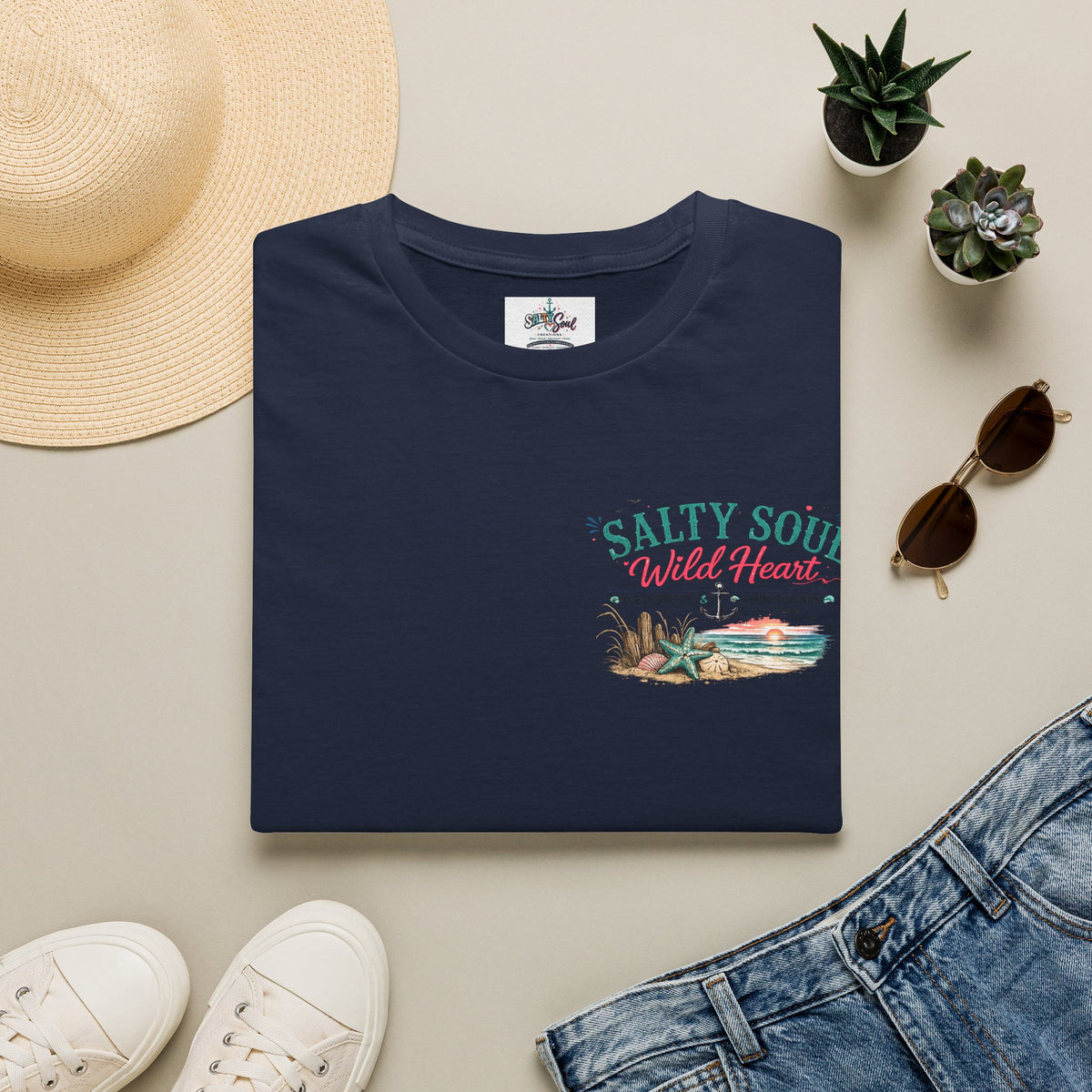 Salty Soul “Wild Heart” Beach T-Shirt — Coastal Surf Graphic Tee