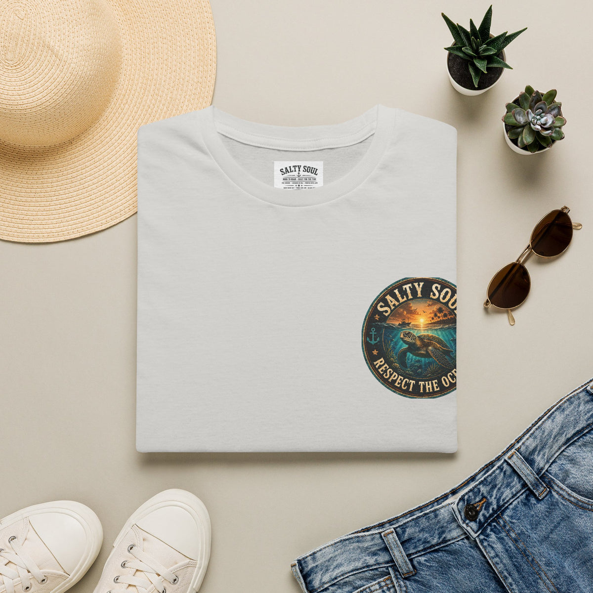Salty Soul 'Respect the Ocean' Beach Graphic T-Shirt