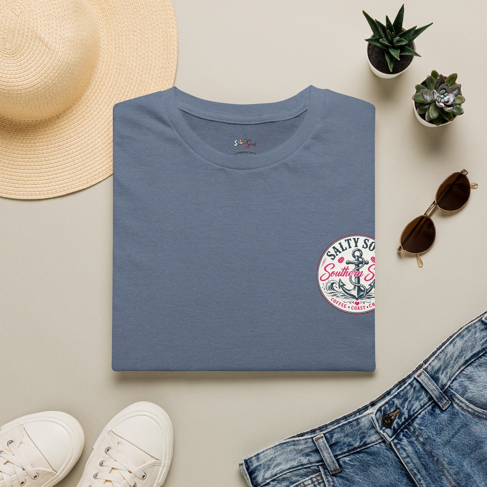 Beach Vibes T-Shirt — “Salty Soul” Anchor Graphic