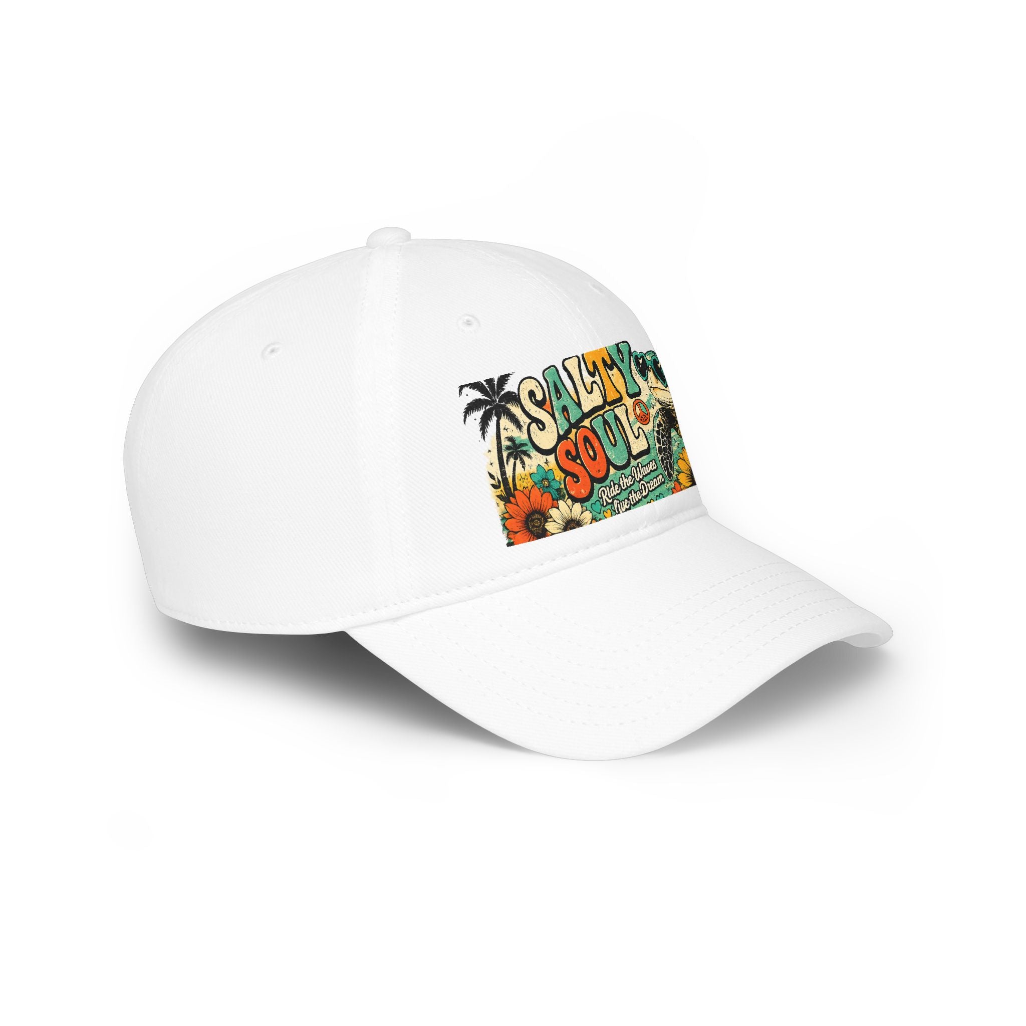 Salty Soul Turtle Baseball Cap – Retro Beach Vibe Sun Hat